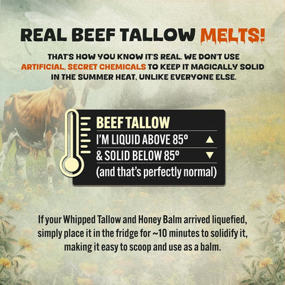 VILEGOODS! Whipped Beef Tallow & Manuka Honey Organic Nourishing Face Cream Moisturizer Body Lotion Skin Care Lip Balm Hydrating Moisturizing 100% Natural ingredients-Oil