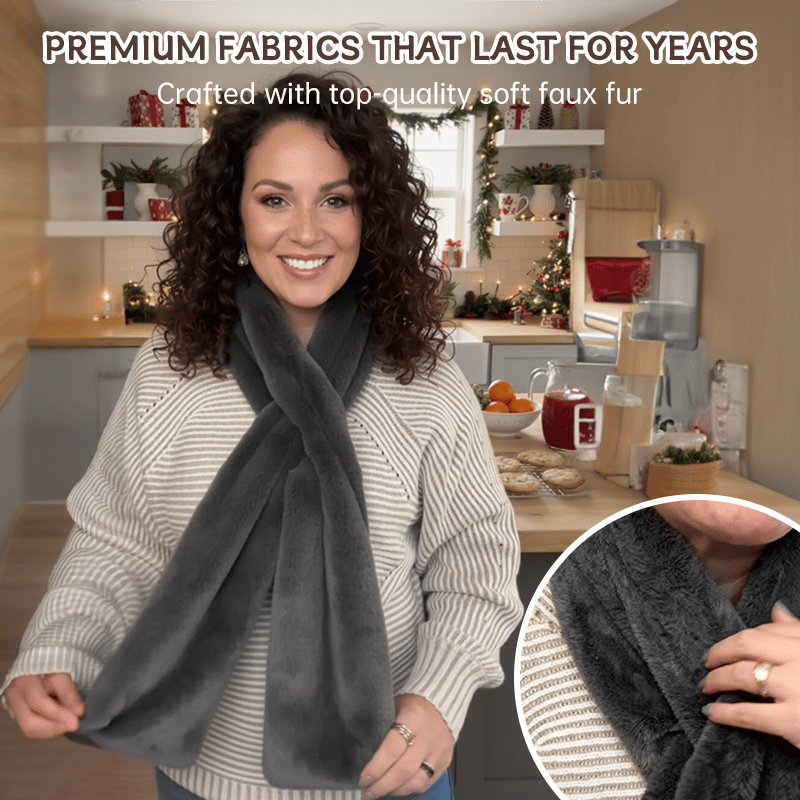 Winter Special Big Promotion Save 49%🔥Faux Fur Pull-Through Scarf with Zipper Pocket