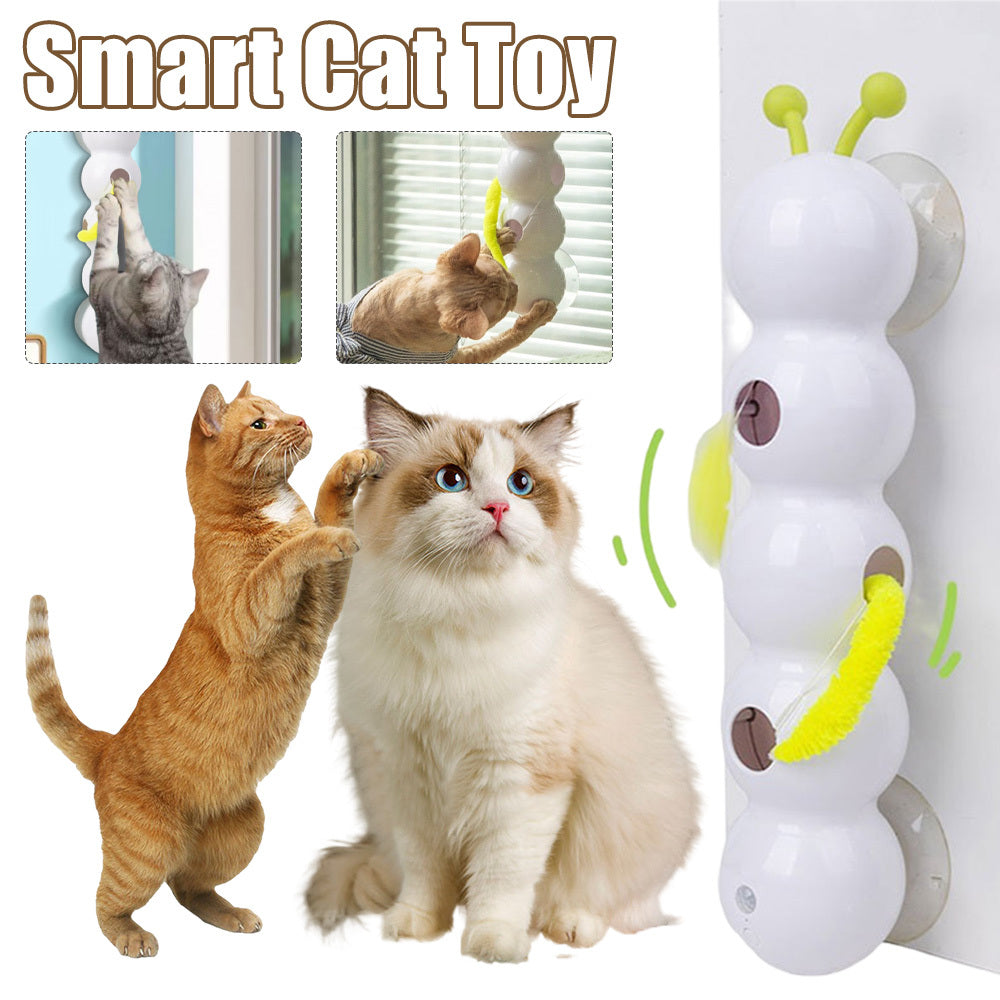 Interactive Cat Toy – Motion-Activated Toy with Feather Tail & Suction Cup