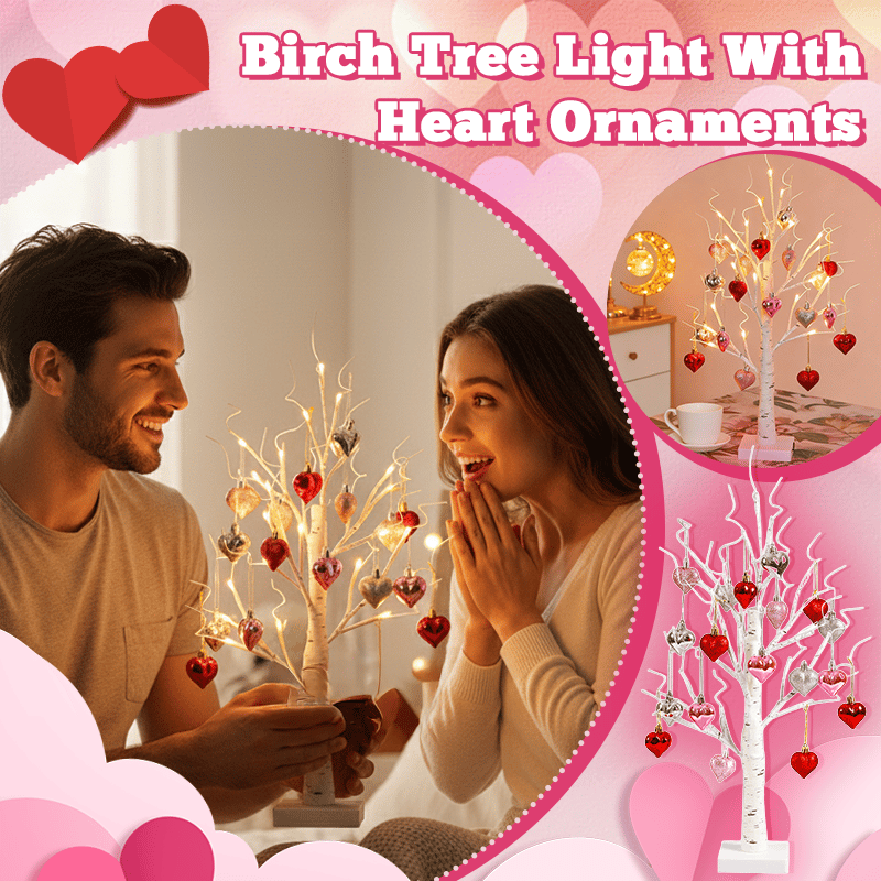 ⏰Last 4 hours Sale: Save 49% - ❤️Romantic Heart-Shaped Birch Tree Lamp