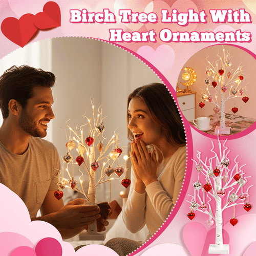 ⏰Last 4 hours Sale: Save 49% - ❤️Romantic Heart-Shaped Birch Tree Lamp