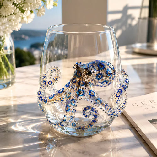 🌊44% OFF – 🔥Artisanal Blue-Ringed Octopus Glass