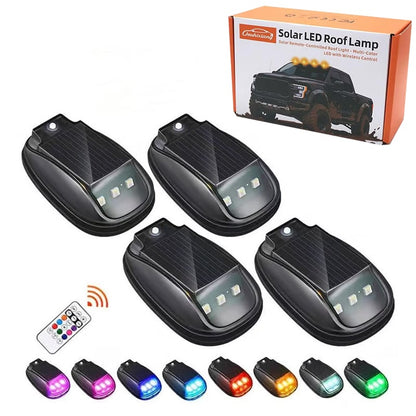 🏆Flash Sale⚡ 50K+ SOLD!🔥Solar-powered RGB strobe light on car roof with remote control💡