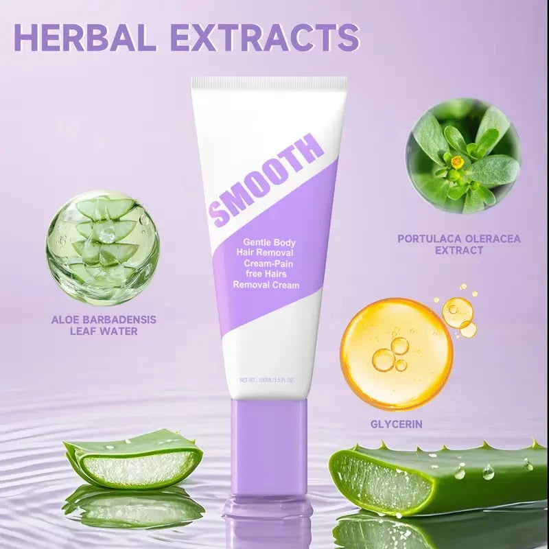 Herbal Hair Removal Cream — Gentle, Fast & Smooth Skin for Face & Body