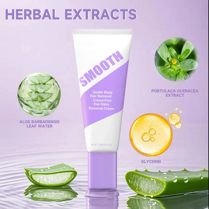 Herbal Hair Removal Cream — Gentle, Fast & Smooth Skin for Face & Body
