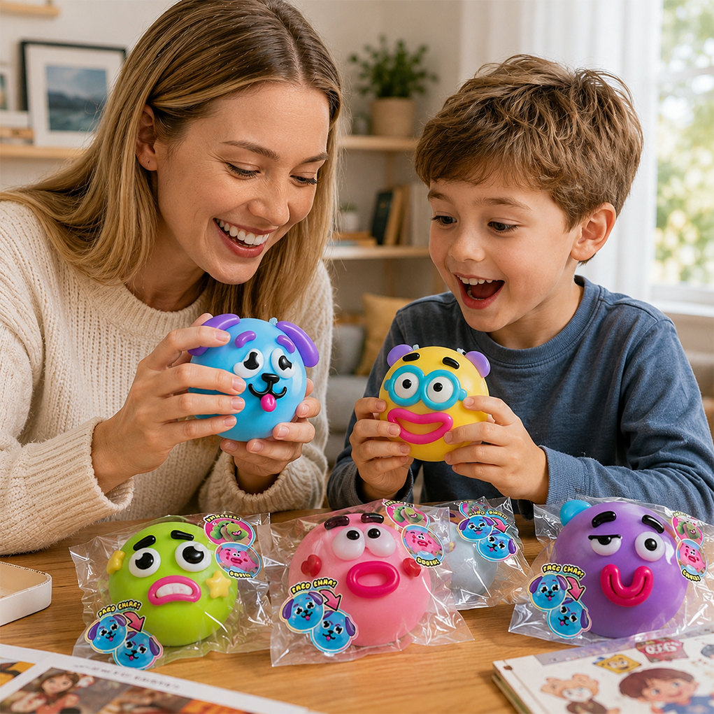 Funny Face Dog Squishy Toy — Squeeze It. Stretch It. Make It Silly.