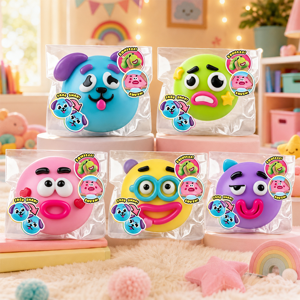 Funny Face Dog Squishy Toy — Squeeze It. Stretch It. Make It Silly.
