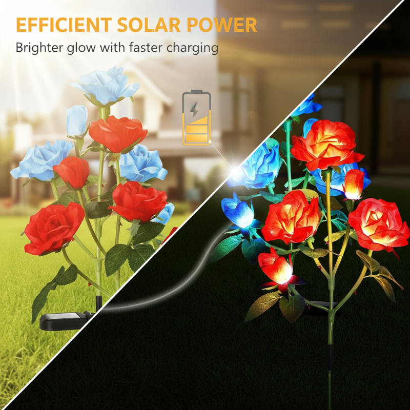 Solar Powered Rose Flower Lights